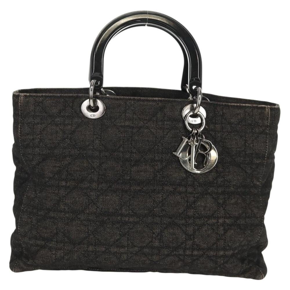 Dior Denim Lady Dior Cannage Handbag Black